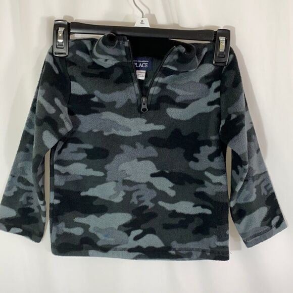 Children's Place 1/4 zipper pull over Fleece Camo - Picture 1 of 5